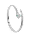Saachi Serpent Sparkle Hinged Cuff Bracelet In Metallic