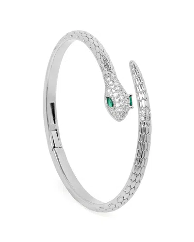 Saachi Serpent Sparkle Hinged Cuff Bracelet