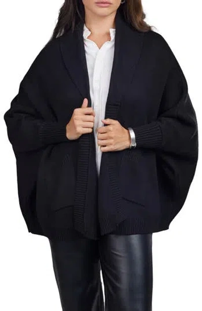 Saachi Shawl Rib Knit Cardigan In Black