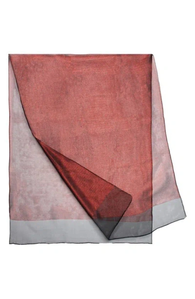 Saachi Sheer Silk Scarf In Burgundy Combo