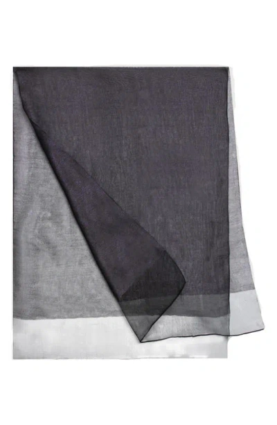 Saachi Sheer Silk Scarf In Navy