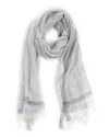 Saachi Shimmer & Shine Silk-blend Scarf In Gray