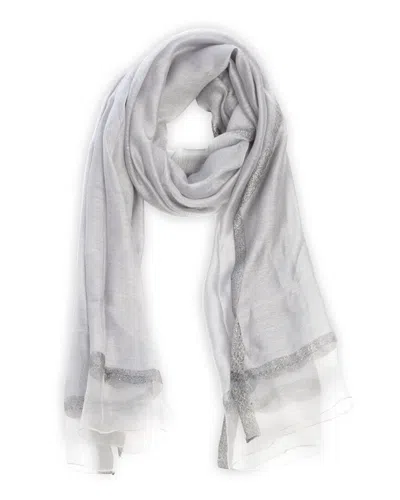 Saachi Shimmer & Shine Silk-blend Scarf In Gray