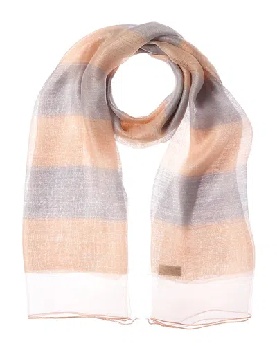 Saachi Shimmering Striped Silk & Wool-blend Scarf In Pink