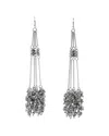 Saachi Silver Cluster Drop Chain Earrings In Metallic