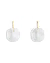 Saachi Silver Floating Crystal Earrings In White