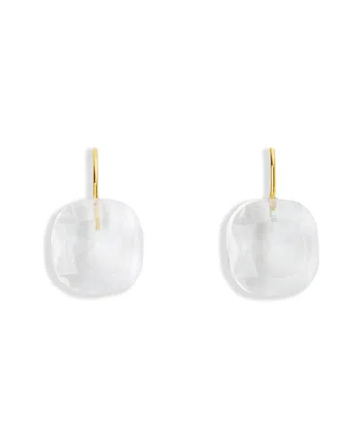 Saachi Silver Floating Crystal Earrings In White