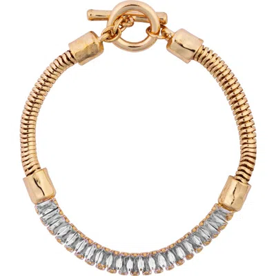 Saachi Snake Chain Crystal Toggle Bracelet In Multi