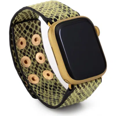 Saachi Snakeskin Faux Leather Apple Watch® Watchband In Green