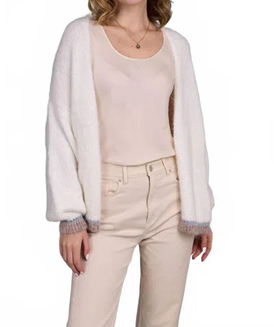 Saachi Soft Knit Mohair Cardigan In White