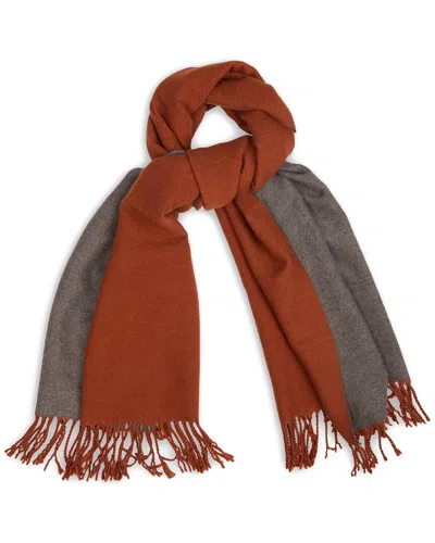 Saachi Solid Fringe Reversible Scarf In Brown