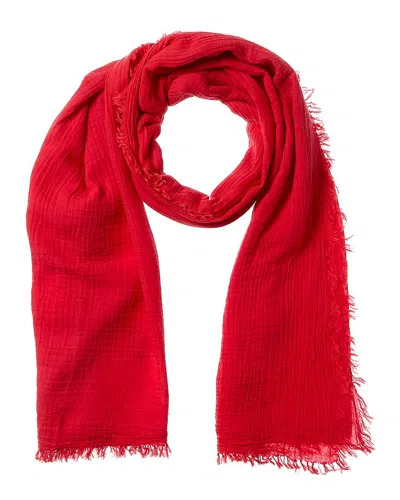 Saachi Solid Fringed Scarf In Red
