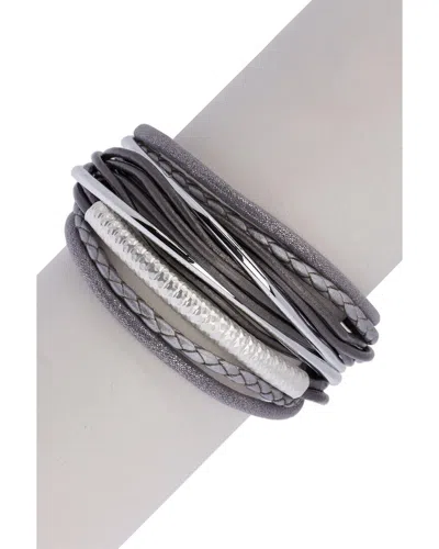 Saachi Sophisticated Layered Strand Bracelet In Grey