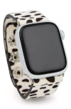 Saachi Spotted Genuine Calf Hair Apple Watch® Watchband In Black