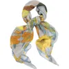 Saachi Springtime Pleated Floral Scarf In Yellow