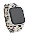 Saachi Stainless Steel Cow Print Button Apple Watch Band In Brown