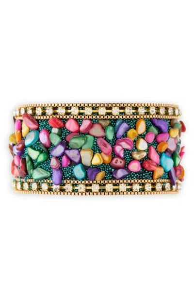 Saachi Stone Beaded Bracelet In Gold