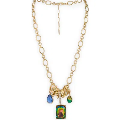 Saachi Stone Charm Chain Necklace In Multi