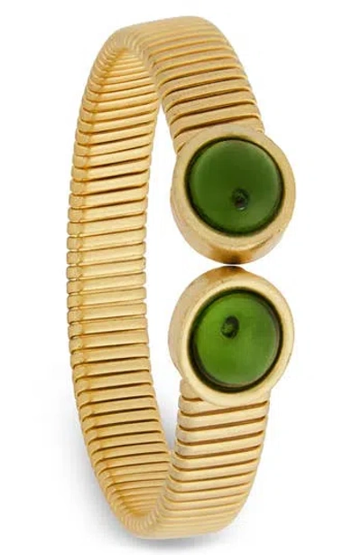 Saachi Stone Duo Cuff Bracelet In Gold