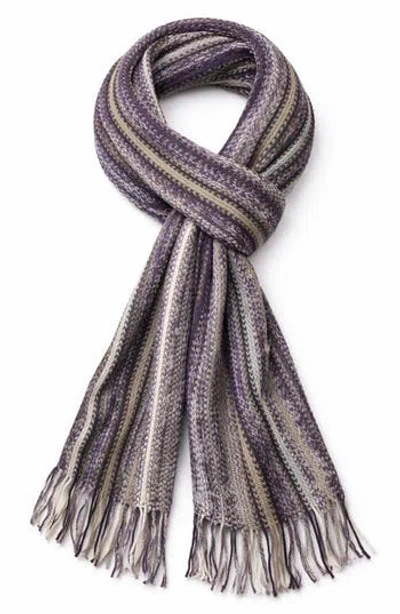 Saachi Stripe Fringe Trim Scarf In Multi