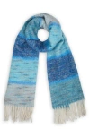 Saachi Stripe Oversize Scarf In Blue