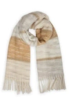 Saachi Stripe Oversize Scarf In Neutral