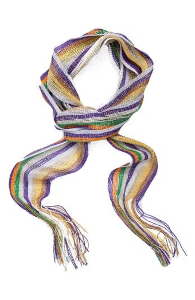 Saachi Stripe Shimmer Scarf In Multi