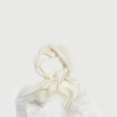 Saachi Style Star Gazer Wool Blend Scarf In White