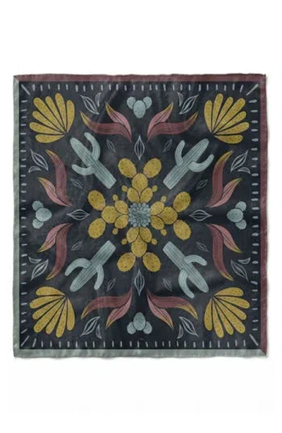 Saachi Sun Desert Square Scarf In Black