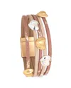 Saachi Heart Leaf Multi Strand Bracelet In Gold