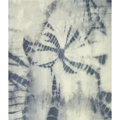 Saachi Tie Dye Cotton & Silk Scarf In Navy