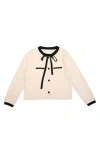 Saachi Tie Front Cardigan In Brown