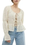 Saachi Tie Front Topper In White