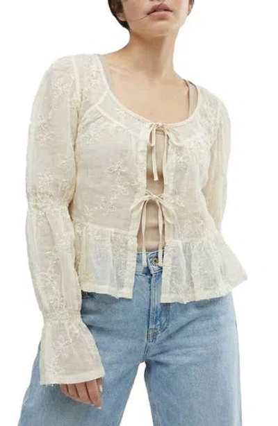 Saachi Tie Front Topper In White