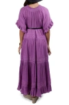 Saachi Tiered Cotton Maxi Dress In Purple