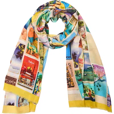 Saachi Traveler Postcard Cotton Scarf