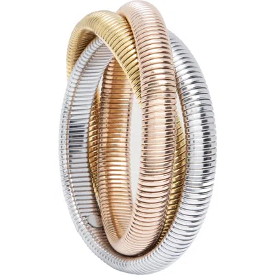 SAACHI SAACHI TRI-TONE COIL WRAP BRACELET