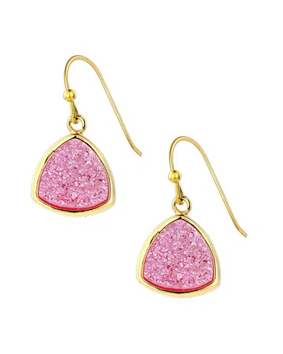 Saachi Triange Druzy Drop Earrings In Pink