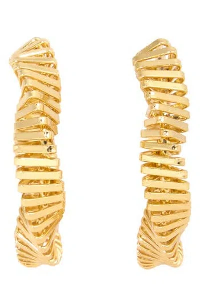 Saachi Triangle Twisted Hoop Earrings In Gold