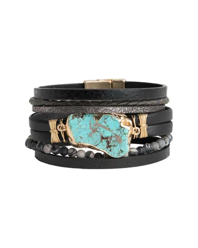 Saachi Turquoise Bracelet In Black