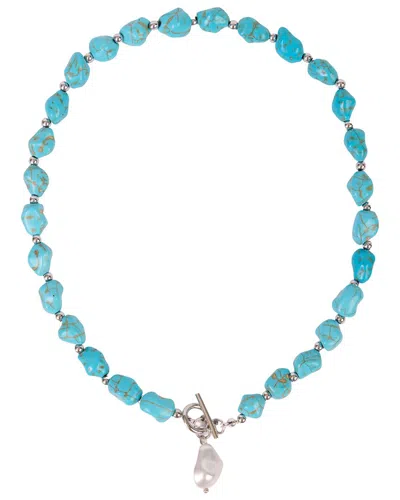 Saachi Turquoise Stone Necklace In Blue