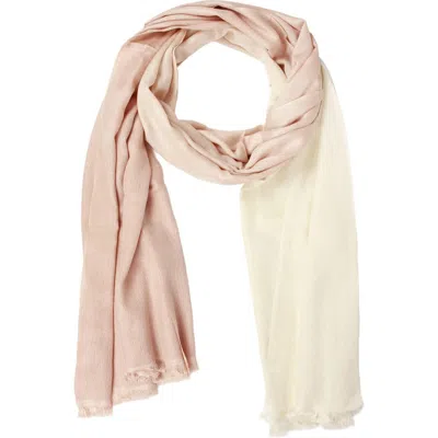 Saachi Two-tone Cashmere & Silk Scarf In Cream/taupe