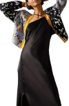 Saachi Two-tone Floral Cardigan In Blue