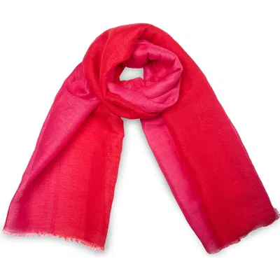 Saachi Two-tone Linen Scarf In Pink