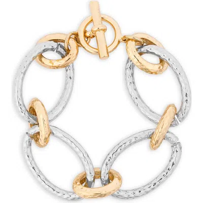 Saachi Two-tone Chunky Chain Bracelet In Silver Gold