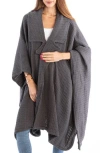 Saachi Waffle Drape Jacket In Grey