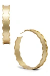 Saachi Waved Hoop Earrings In Gold