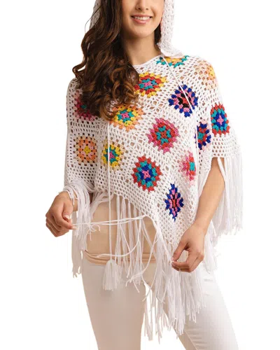 Saachi Square Crochet Kimono In White