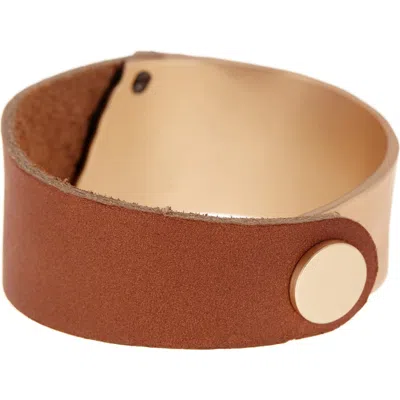 Saachi Wild Ways Metal & Leather Bracelet In Brown