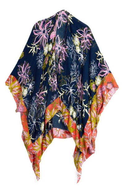 Saachi Windflower Drape Duster In Navy